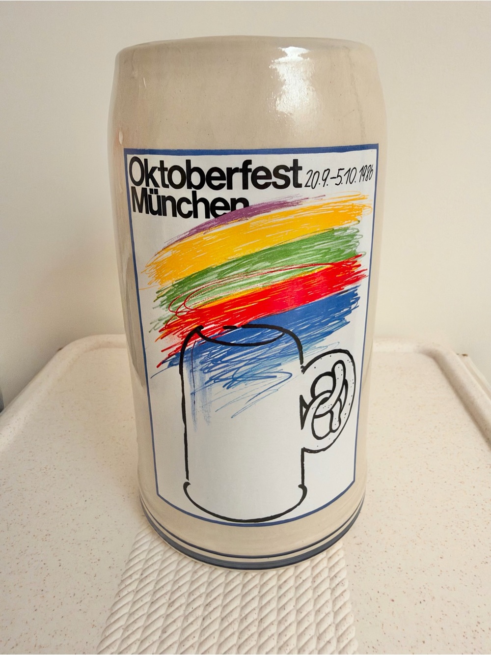 Rastal Oktoberfest 1986 Beer Mug Stein Tankard Signed Ceramic Pottery